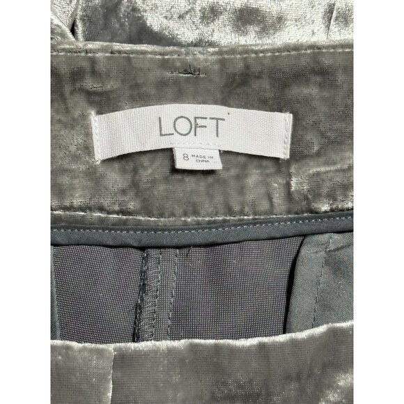 NEW LOFT Size 8 Metallic Velvet High Rise Wide Leg The Peyton Trousers Womens - Picture 7 of 12